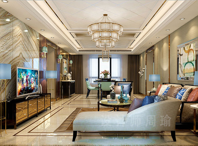 拍拍拍后入式世纪江尚三室两厅168平装修设计效果欣赏